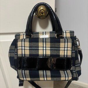 EUC Kate Spade Little Kennedy satchel tweed and patent leather